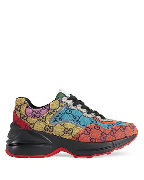 gucci rhyton gg sneaker|Gucci rhyton mixed media sneakers.